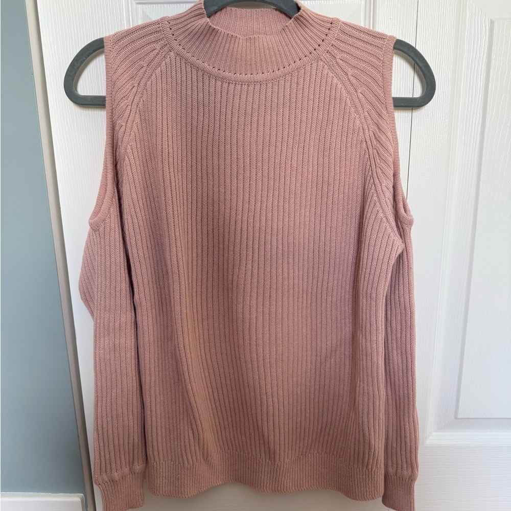 H&M Dusty Pink Ribbed Turtleneck Sweater